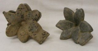 2 Antique Pewter Ice Cream Chocolate Candy Molds Victorian Lilies E&co,  S&co