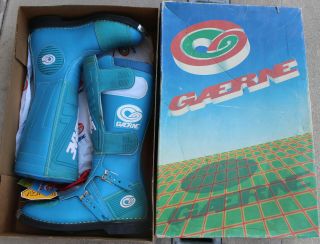Rare Vintage Gaerne Etx Motocross Motorcycle Racing Blue Boots W/ Box Italy Sz 9