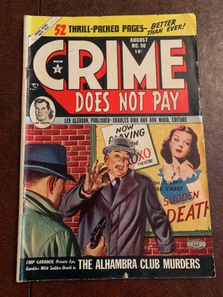 Vintage Comic Book 1950 Crime Does Not Pay No.  90 Lev Gleason Antique
