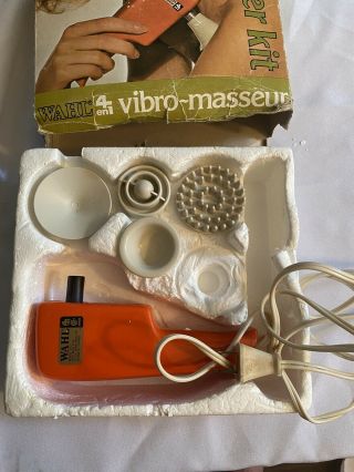 Vintage Wahl Massager Rare Orange Colour 4 In 1