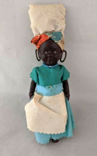 Vintage 1950s Pmi Jhb South Africa Celluloid Jointed Doll Blue Dress 6 " Rare
