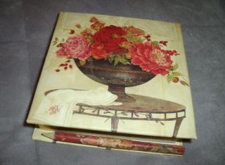 Pretty Vintage Rose Notepad & Pencil Set Kathryn White Design Antique Rose