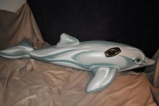 Rare Inflatable Intex Intex Grey Dolphin Only One Valve No Safety Logos