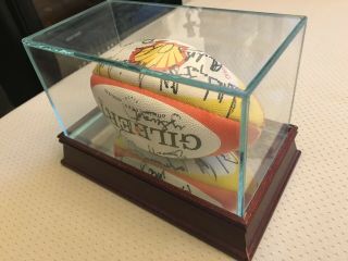South Africa Springboks Signed Rugby Ball Mini Glass Case Rare 2000 Sqaud 3