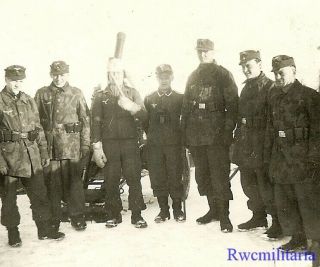 Rare Luftwaffe Field Division Troops In Camo W/ 7.  5cm Kanone; Russia