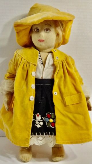 Vintage Lenci Cloth Felt Doll 12 "