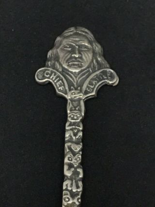 Antique Sterling Silver Indian Chief Souvenir Spoons Seattle Washington