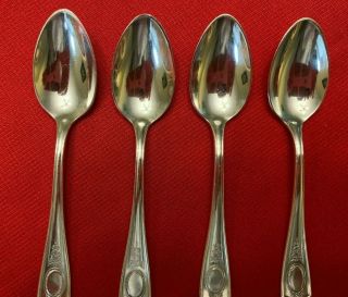 Louis Xvi Community Oneida Silverplate Set Of 4 Demitasse Spoons 1911