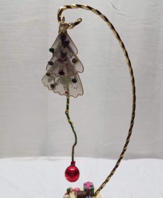 Vintage Antique Christmas Feather Tree Ornament Silk Wire Glass Bead Star Ball