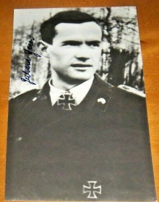 Very Rare Leutnant Gerhard Beier Panzer Jager Kompanie Signed Photograph