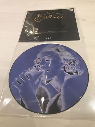 Madonna - Erotica - Vg,  1992 Rare Toe Suck Picdisc Vinyl Record - 12” Single