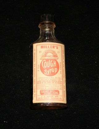 Vintage Cough Syrup Bottle From Miller 