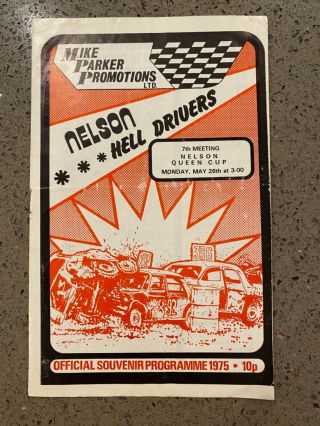 Nelson Helldrivers & Wreckers 1975 Programme.  Stock Car Racing,  Lancashire.  Rare