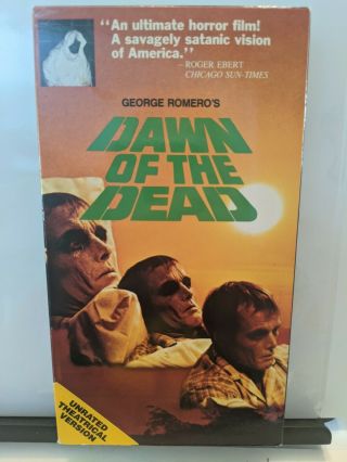 Dawn Of The Dead Vhs Rare Republic Pictures Release Unrated Theatrical Version