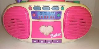 Vintage 90s Barbie Boombox Plays Barbie Radio,  Tapes,  And Cds