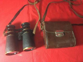 Rare Ww2 German Binoculars Emil Busch A.  G Rathenow D.  R.  P 4x40 & Case