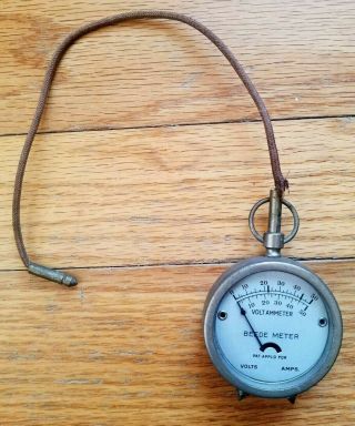 Antique Beede Pocket Meter,  Battery Tester,  Industrial Gauge,  Volt Ammeter