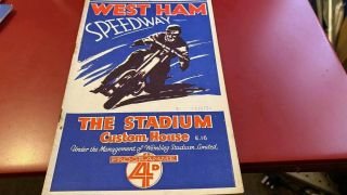 West Ham Hammers V Leicester - - Speedway Programme - - 19th May 1931 - - Rare