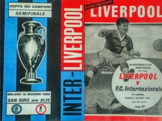 Liverpool V Inter Milan European Cup Semi Final 1965 Both Legs.  Reprints Rare