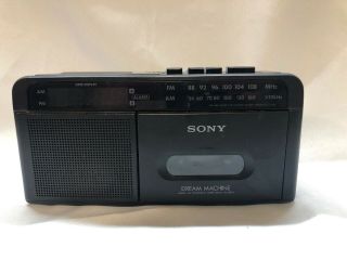 Vintage Sony Icf - C610 Dream Machine Am/fm Cassette Clock Radio Ex Cond.