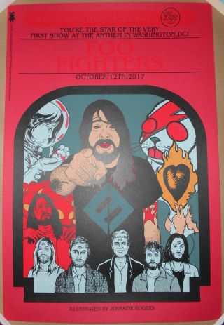 Mega Rare Red Variant Foo Fighters Washington Dc Jermaine Rogers Print Poster Ap