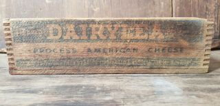 Vintage Dairylea Process American Cheese 3 Pound Wooden Cheese Box