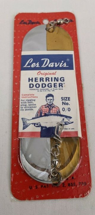 Nos Vintage Les Davis Herring Dodger Size 0/0 In Packaging Fishing Lure