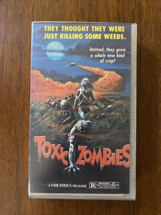 Toxic Zombies Vhs - Videatrics 1984 Horror Cult Rare Cover Cut To Fit Case