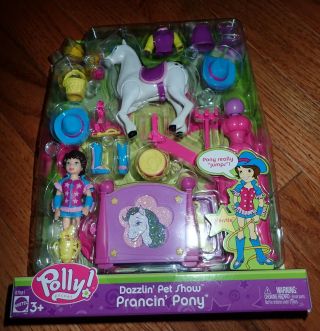 Polly Pocket Dazzlin Pet Show Prancin Pony Horse Doll 2003 Mattel