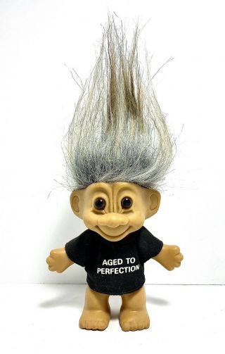 Vintage Russ Troll Doll Aged To Perfection Over The Hill Birthday Gray Hair 7 "
