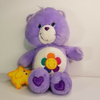 Vintage Care Bears Harmony Purple Bear Plush 2003 14 Inches