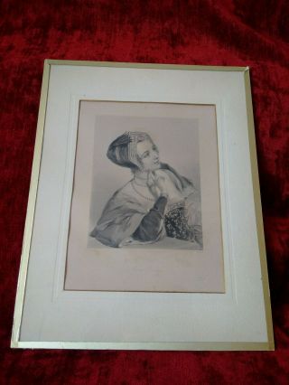 Rare Print Anne Bullen Anne Boleyn Shakespeare Henri Viii Engraving 1850