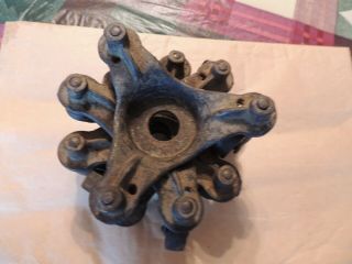 Antique Cast Iron Piano & Stove Movers 3 Tripod Wheel Dolly Set Of Four