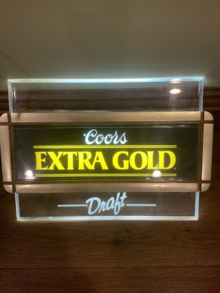 Vintage Coors Extra Gold Draft Light Up Bar Sign Rare Old Advertising