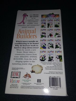 VHS Henry ' s Animals Animal Builders DK Vision educational rare disney 2