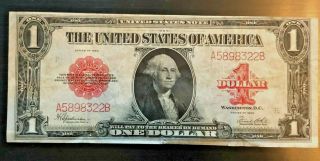 Rare 1923 $1.  00 One Dollar Us Legal Tender Red Seal Note