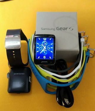 Samsung Galaxy Gear S Sm - R750p Curved Amoled Smartwatch Rare Sprint Wi - Fi 3g Bt