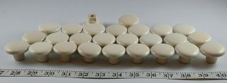 26 Vintage White Ceramic Porcelain Drawer Cabinet Knobs Pulls W/17 Screws
