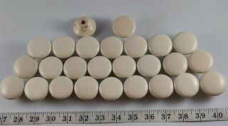26 Vintage White Ceramic Porcelain Drawer Cabinet Knobs Pulls W/17 screws 2