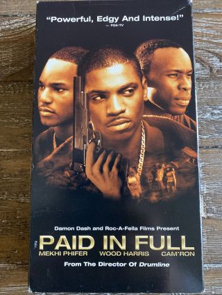 Paid In Full (2004) Rare Vhs Of 2002 Film Starring Mekhi Phifer & Wood Harris