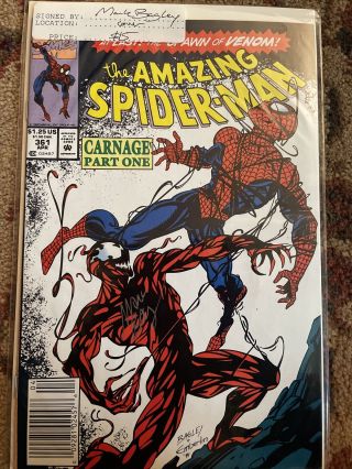 The Spiderman 361 Signed Rare Carnage