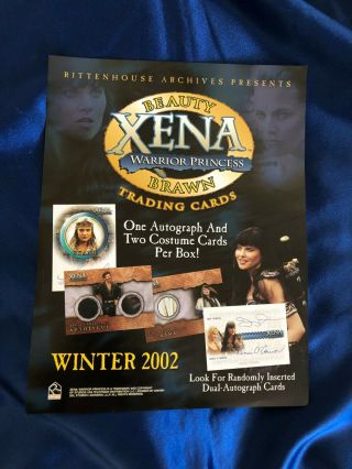 Rare Xena Beauty & Brawn Trading Cards Promo Dealer Sell Sheet