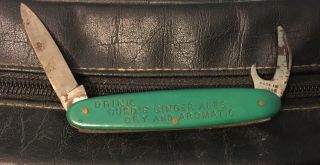 Antique French Gurds Ginger Ale Advertising Pocket Knife Beer Folding Blade