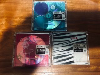 3 - Tdk Bit Club 74 Minute Minidiscs.  3 Different Discs.  Very Rare