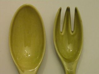 RARE - Russel Wright American Modern - Chartreuse Salad fork and spoon 2