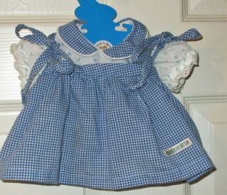 Vintage Cabbage Patch Clothes Outfit Coleco Blue Gingham Dress