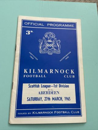Kilmarnock V Aberdeen 1965 Rare