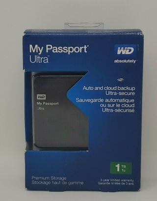 Wd 1tb My Passport Ultra Portable External Hard Drive Usb 3.  0 Wdbgpu0010bbk