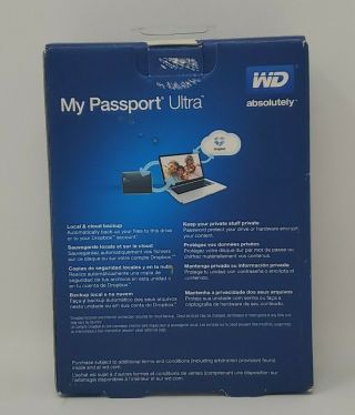 WD 1TB My Passport Ultra Portable External Hard Drive USB 3.  0 WDBGPU0010BBK 2