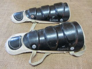 Vintage Hockey Shin Guards Antique Old Ball Sports Equipment 6686
